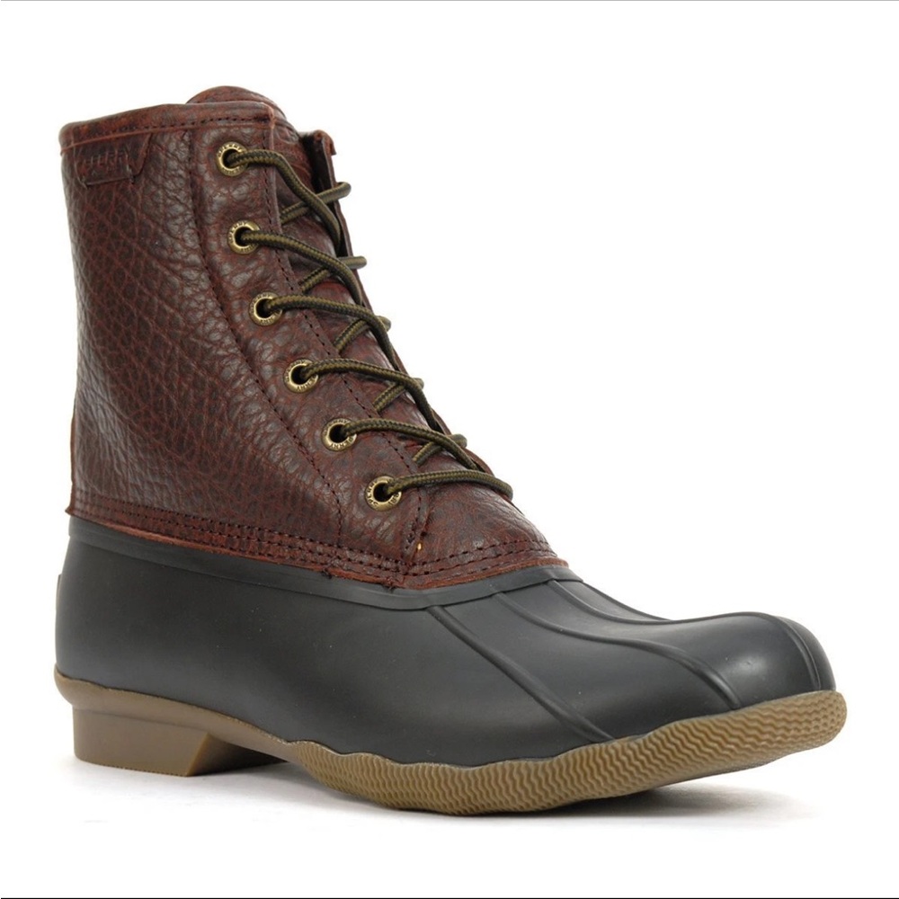 Sperry Men's Saltwater Black/Amaretto Duck Boots STS23704